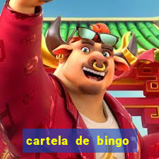 cartela de bingo cha de bebe